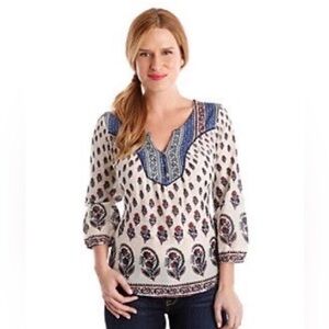 Anthropologie Paisley Tunic BohoChic XL Coastal Cowgirl Hippie Fairy Cottage
